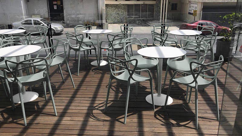 Silla plástico trix blanco restaurantes y cafeterías negro – Fabricante